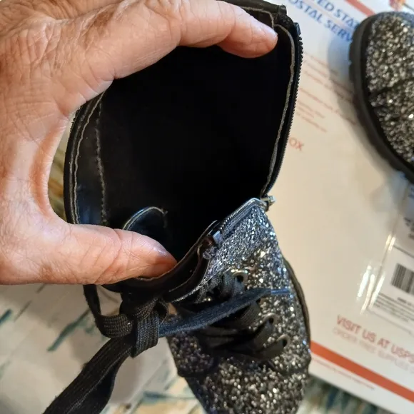 🧭GLITTER ankle boots excellent condition 3
