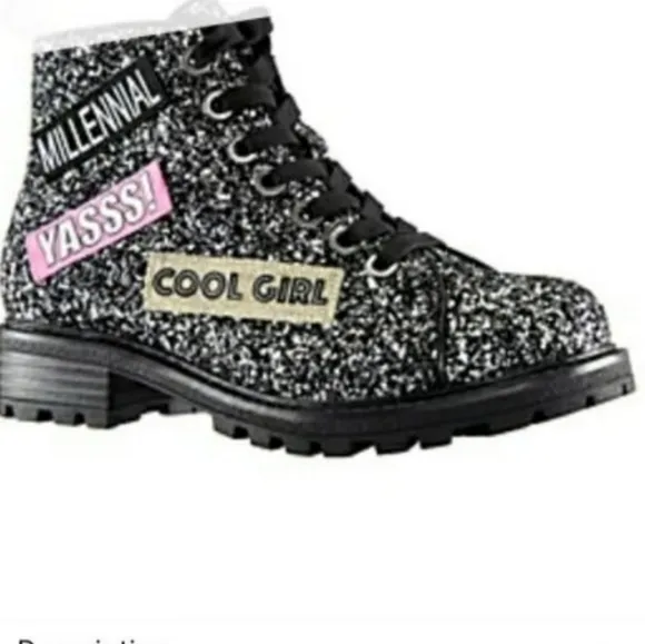 🧭GLITTER ankle boots excellent condition 3