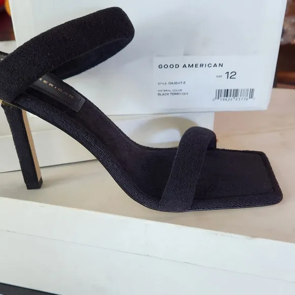 Good American - Women's Terry Slip On High Heel Sandals - Size 12
