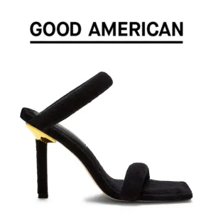 Good American - Women's Terry Slip On High Heel Sandals - Size 12