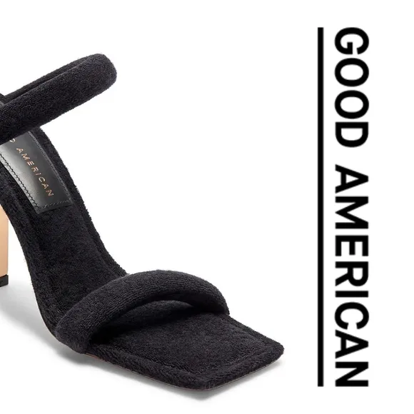 Good American - Women's Terry Slip On High Heel Sandals - Size 12