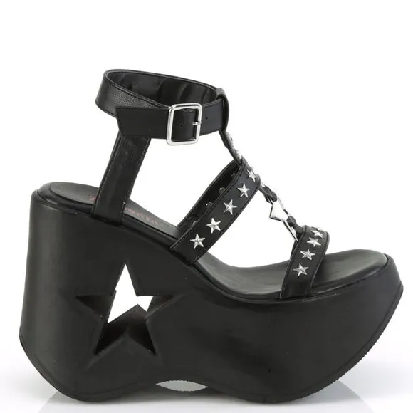 Gothic Wedge Star Platform Sandals