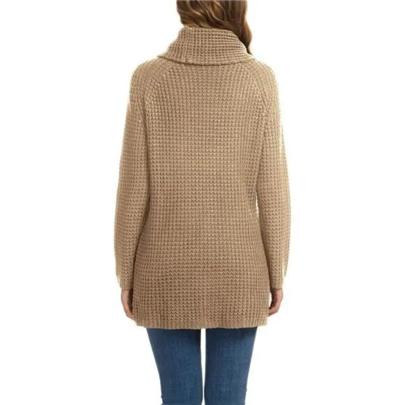 GRECERELLE Womens Turtleneck Sweaters 2024 Fall Chunky Long Sleeve Asymmetric