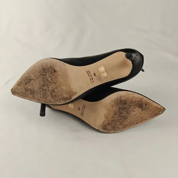 Grigiarancio V-Cut Pointed Toe Heeled Ankle Leather Boots Size 39 Glam Old Money