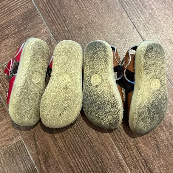 GUC Lot of Saltwater Sun-San Surfer Sandals - Brown and Red Toddler Size 8