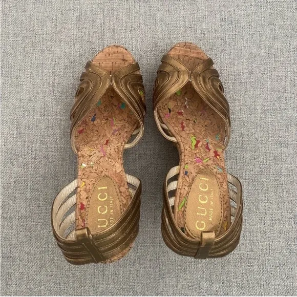 Gucci Cork Studded Wedged Women’s Sandals✨