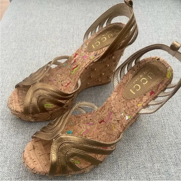 Gucci Cork Studded Wedged Women’s Sandals✨