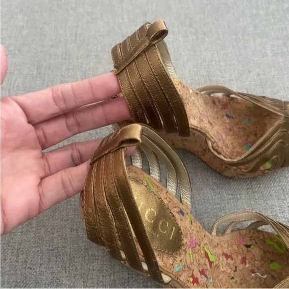 Gucci Cork Studded Wedged Women’s Sandals✨