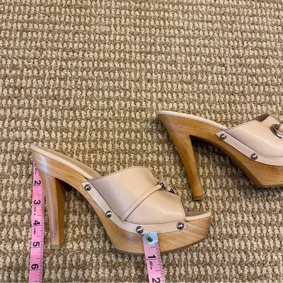 Gucci Hasler Horsebit Accent Leather Slide Heels 37