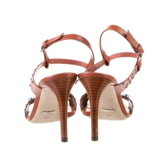 Gucci Leather Colorblock Pattern Sandals