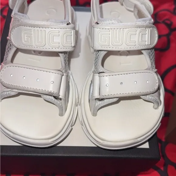 Gucci White Sandals with Adjustable Straps