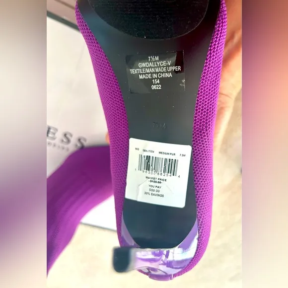 GUESS  Dallyce  purple and black ankle boot NWT 7.5M