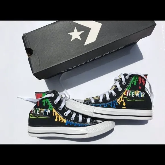 🔹Hand Painted RENT Converse Women’s Size 5