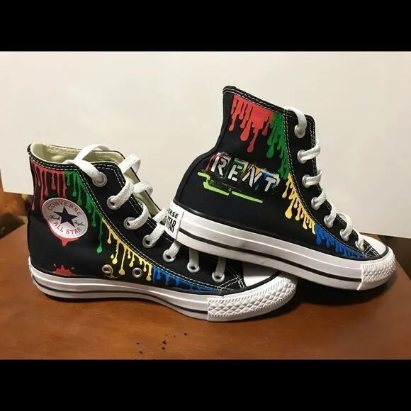 🔹Hand Painted RENT Converse Women’s Size 5