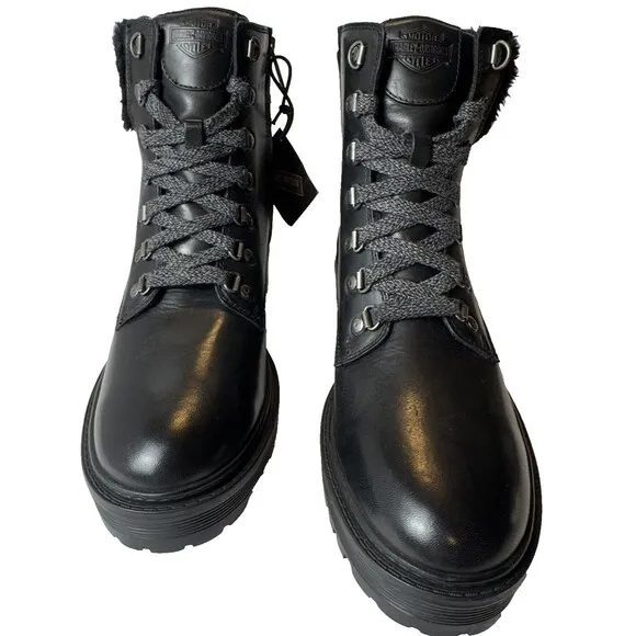 Harley Davidson Womens 11 Black Anderdon Motorcycle Boot Leather Moto Biker