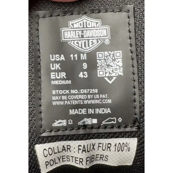 Harley Davidson Womens 11 Black Anderdon Motorcycle Boot Leather Moto Biker