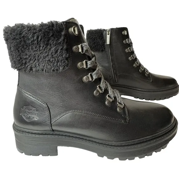 Harley Davidson Womens 11 Black Anderdon Motorcycle Boot Leather Moto Biker