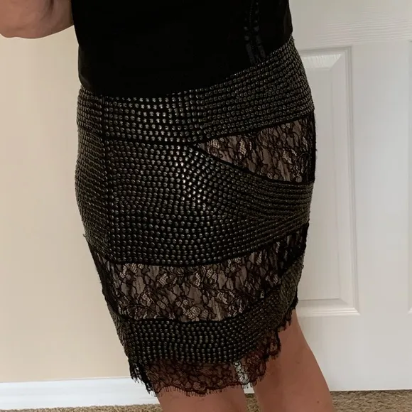 Haute Hippie Silk Lace and studded  Mini Skirt NWOT  Med