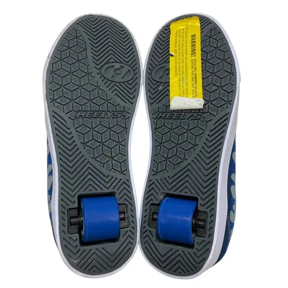 HEELYS Boys Pro 20 Prints Flames Wheels Sneakers 7 Gray Blue Graphics HE101000