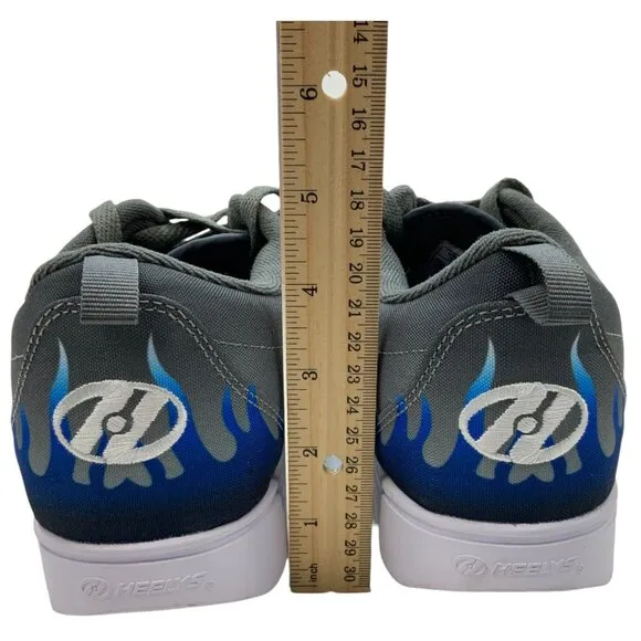 HEELYS Boys Pro 20 Prints Flames Wheels Sneakers 7 Gray Blue Graphics HE101000