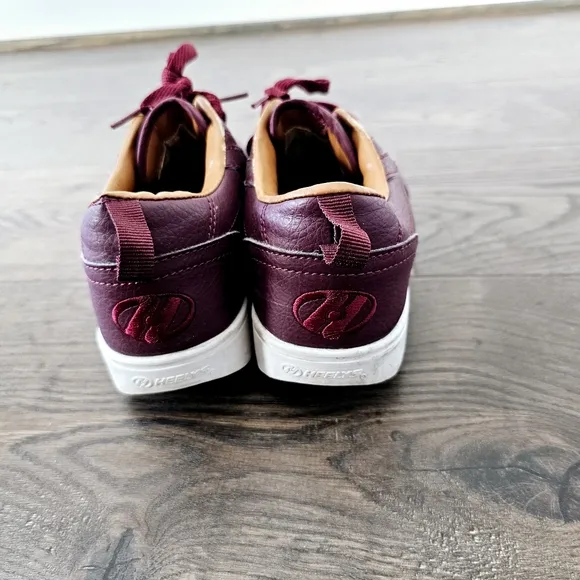Heelys Burgundy Leather Sneakers With Wheels Sz 6