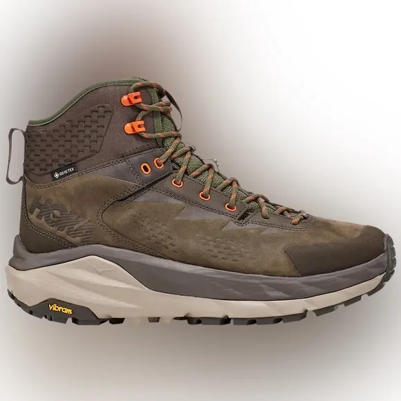 Hoka One One Sky Kaha GTX Boot Black Olive Green Orange Waterproof Men’s Size 11