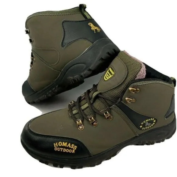 Homass Outdoor Mens‎ Waterproof Hiking Boots Size 45  Comfortable Great Preowned