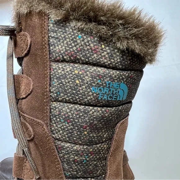 🎉HP🎉 The North Face Nuptse Purna Waterproof Faux Fur Trim Winter Boots 7 EUC