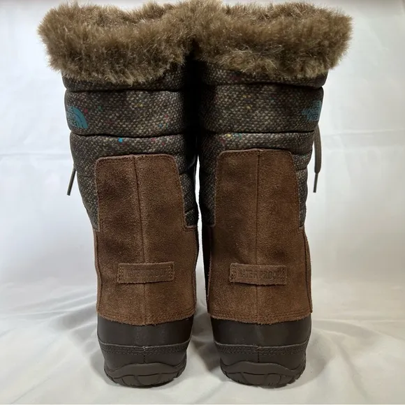 🎉HP🎉 The North Face Nuptse Purna Waterproof Faux Fur Trim Winter Boots 7 EUC