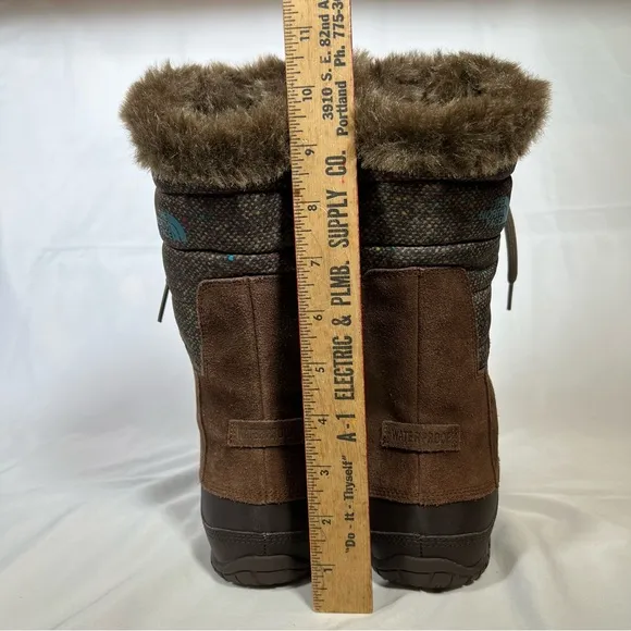 🎉HP🎉 The North Face Nuptse Purna Waterproof Faux Fur Trim Winter Boots 7 EUC