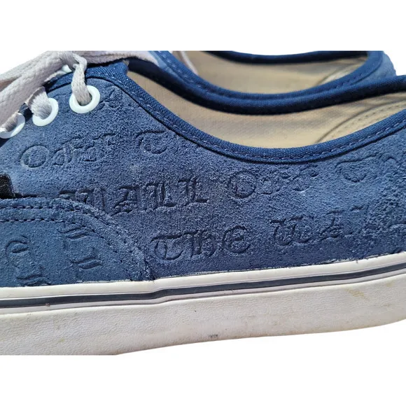 HP Vans Deboss OTW Drs Blue Suede Skate Low Sneaker‎ Skate Shoe Men's Size 9