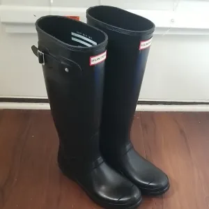 Hunter Classic Original Tall Rain Boots Matte Black Womens Size 10