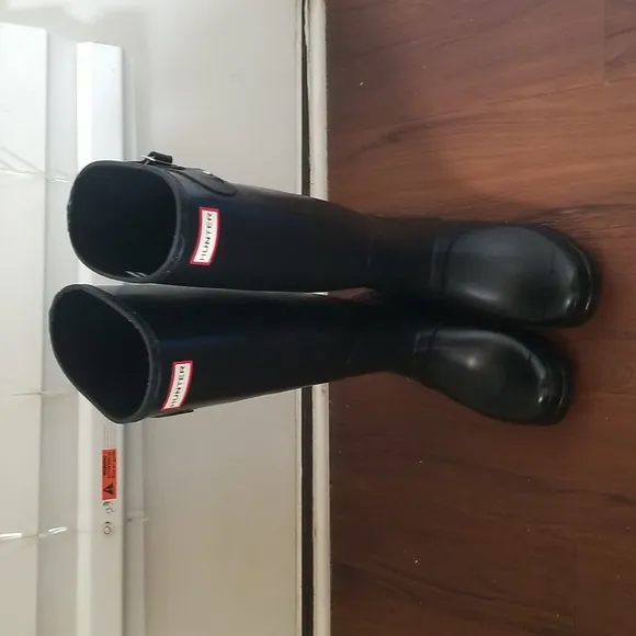 Hunter Classic Original Tall Rain Boots Matte Black Womens Size 10