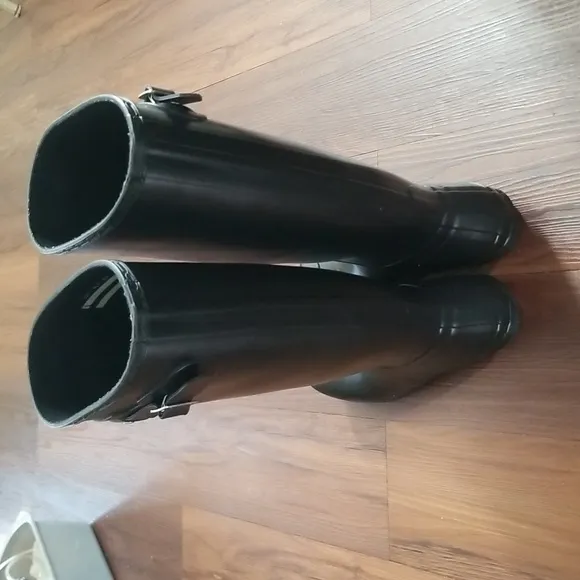 Hunter Classic Original Tall Rain Boots Matte Black Womens Size 10