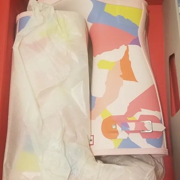 Hunter Girls Glacial Pink Camo Print Original Rain Boots &quot;NEW&quot; W/Box!