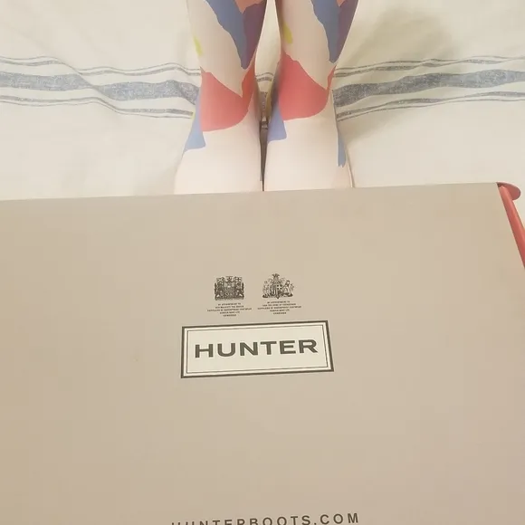 Hunter Girls Glacial Pink Camo Print Original Rain Boots &quot;NEW&quot; W/Box!