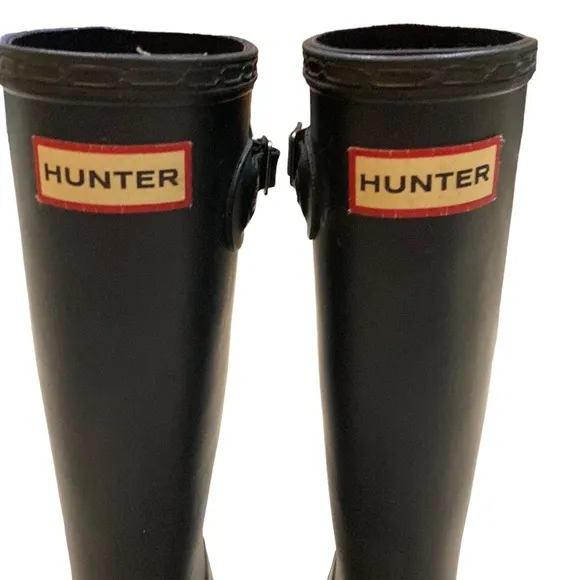 Hunter Kids Classic Tall Black Rain Boots US Size 32 rubber waterproof rain boot