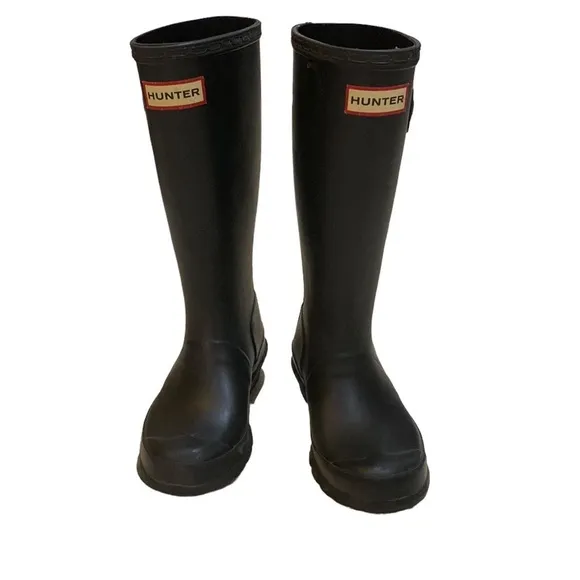 Hunter Kids Classic Tall Black Rain Boots US Size 32 rubber waterproof rain boot