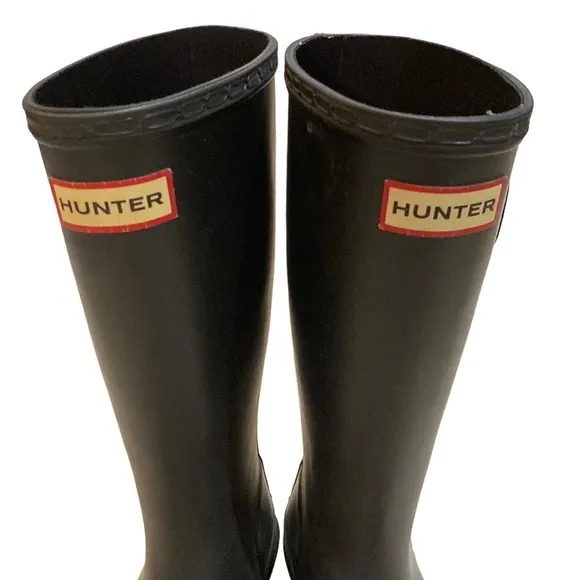 Hunter Kids Classic Tall Black Rain Boots US Size 32 rubber waterproof rain boot