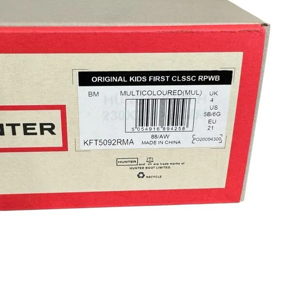 Hunter Kids Original First Classic Rainbow Wellington Boots - Toddler Size 5
