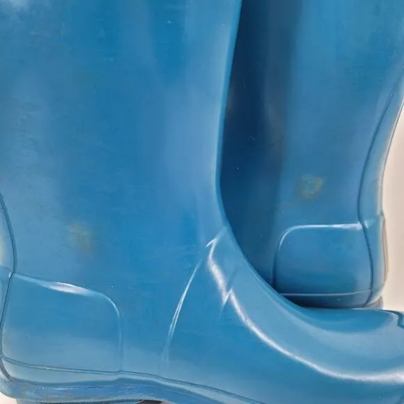Hunter Ocean Blue Tall Pull On Waterproof Rain Rubber Boots EU 36/Size 6