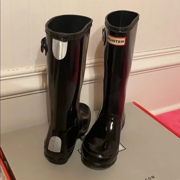 Hunter Original Black Kids Gloss Boots