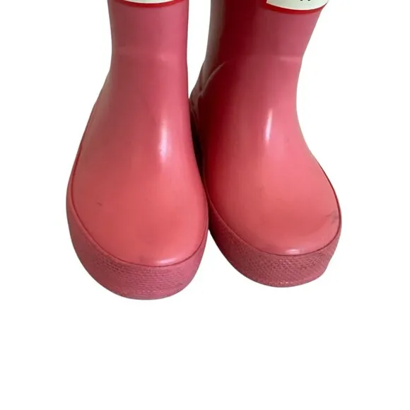 Hunter Original Kids First Classic Rain Boot Pink Pull On Rubber Size 4 Kids