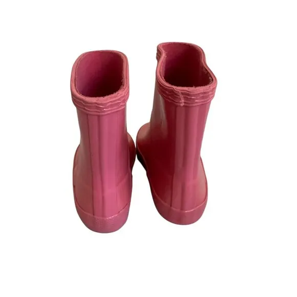 Hunter Original Kids First Classic Rain Boot Pink Pull On Rubber Size 4 Kids