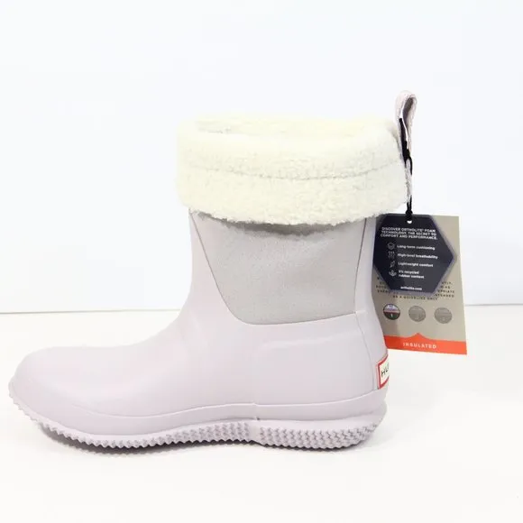 Hunter Original Roll Top Sherpa Boots NEW sz 6 Women Winter Bootie
