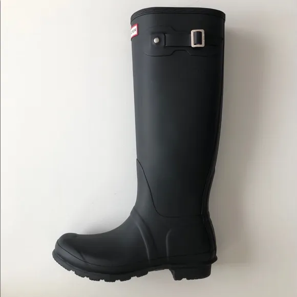 Hunter original tall rain boots black matte 9