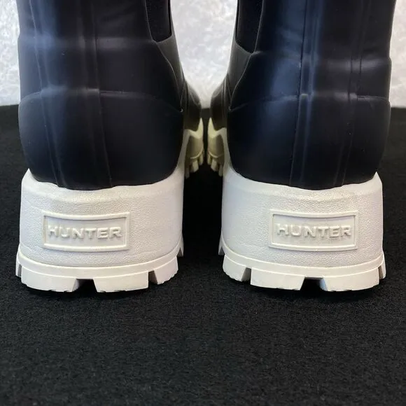 Hunter Women's City Explorer Short‎ Black Boots WFS2238NRE White Sole 9 Chunky