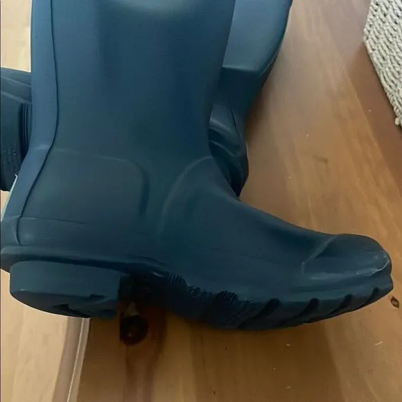 Hunter Blue Matte Finish Tall Waterproof Boots