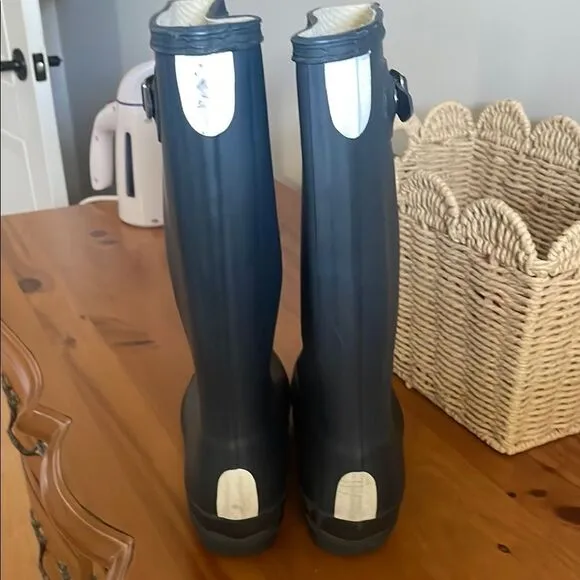 Hunter Blue Matte Finish Tall Waterproof Boots
