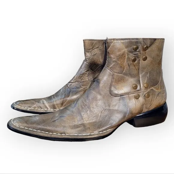 IMPULSE by Steeple Gate Men's Leather Ankle Boots Size 8